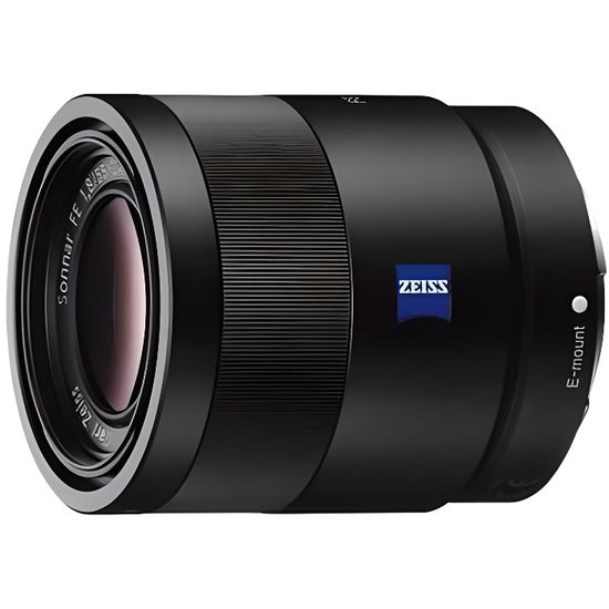 Objectif SONY Carl Zeiss Sonnar T* FE 55 mm F1,8 - Monture Sony E - Ouverture F/1.8 - Poids 281 g