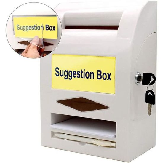 Boîte à Suggestions Transparente Avec Serrure Et Fente - Urne De Don Acrylique Robuste