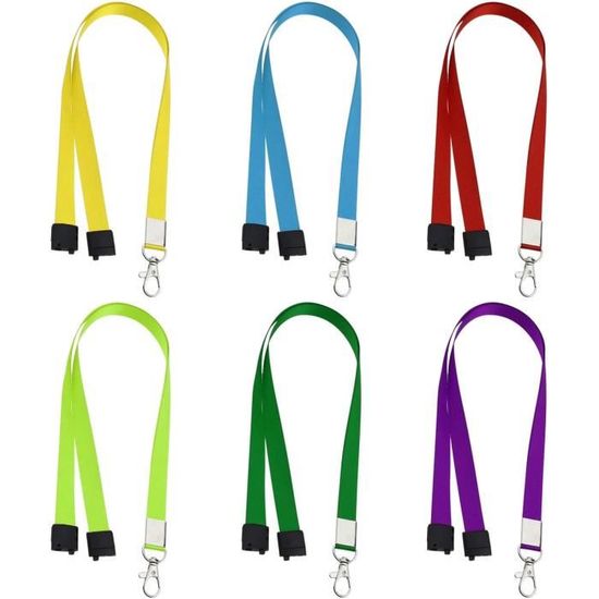 Cordon Porte-clés Tour De Cou – Lanière Cuir PU Et Zinc, 46cm, Marron, Neuf