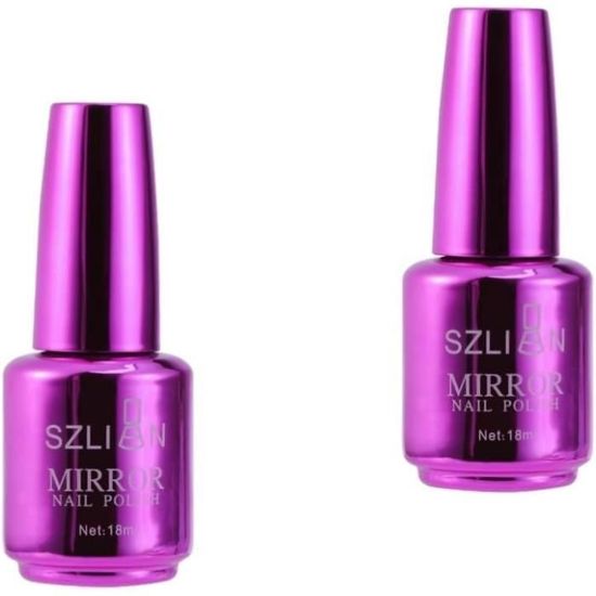 Lot De 2 Vernis à Ongles Effet Miroir Métallisé - 12 Couleurs Au Choix, 18 Ml Chacun, Neuf