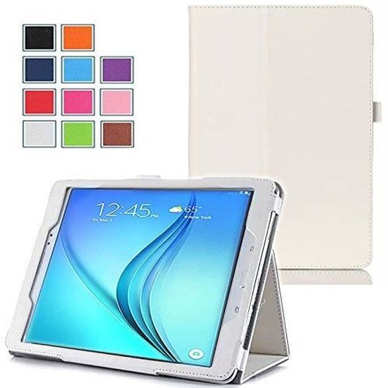 Etui coque Samsung Galaxy Tab A 10.1 2016 blanc / TAB A6 10 pouces - Housse  pochette - Cdiscount Informatique