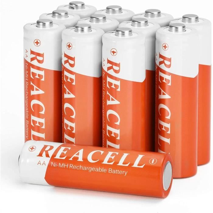 Batteries Solaires AA Rechargeables Piles NiMH pour Lampe Solaire 1,2 V 1200 mAh Accu Solar AA