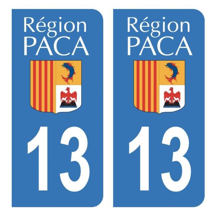 Autocollants Stickers plaque immatriculation voiture auto département 13 Bouches-du-Rhône Ancien Logo Région PACA