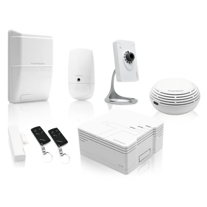THOMSON Pack Alarme maison sans fil avec caméra de surveillance connecté 510762