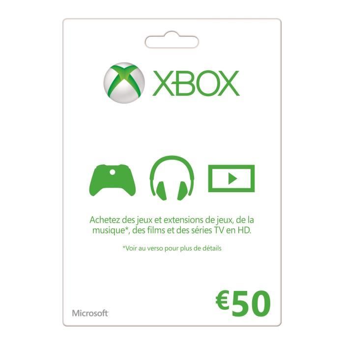 MICROSOFT Carte XBOX Live 50 