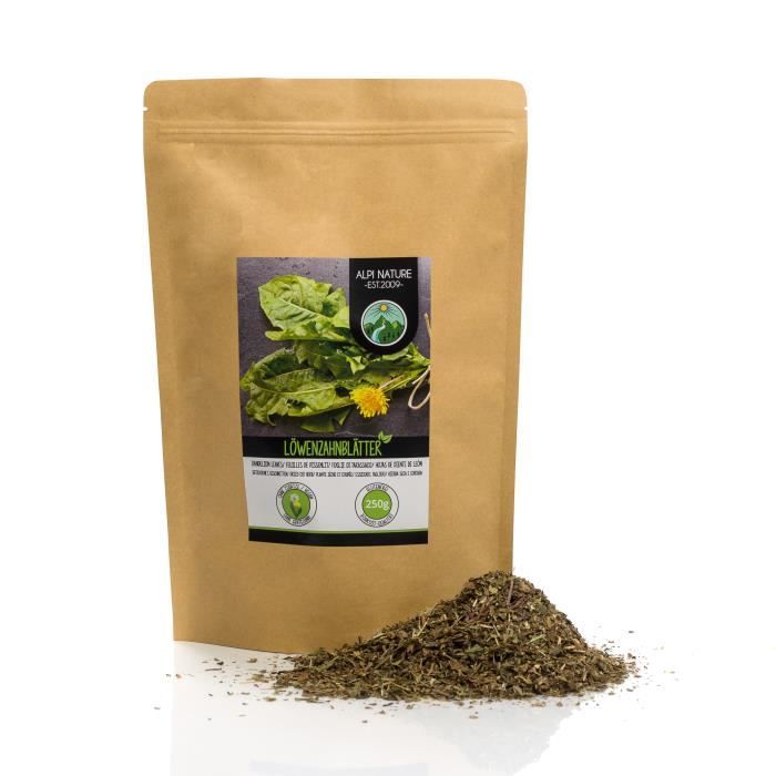 Tisane de pissenlit (250g), Thé de pissenlit, Infusion de feuilles de pissenlit, coupées, délicatement déshydratées, 100% pures et n