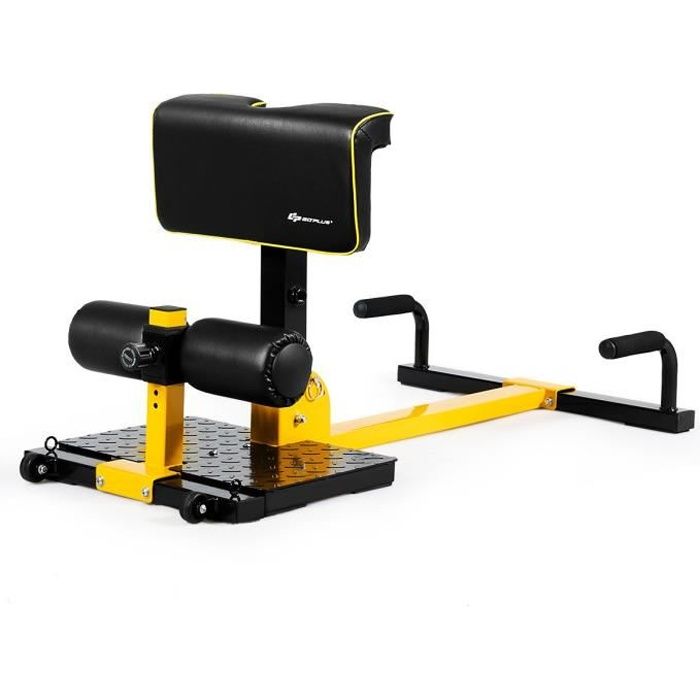 COSTWAY Machine à Squat 8 en 1 Sissy Squat Appareil de Musculation pour Abdominaux et Jambes Hauteur Réglages Capacité 100KG