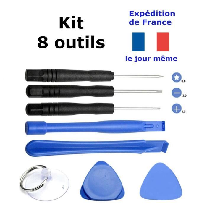 Kit 8 outils pour smartphone : 3 tournevis + 2 leviers + 1 ventouse + 2 médiateurs