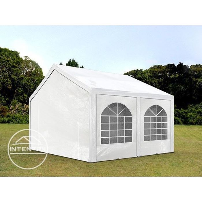 TOOLPORT tente de réception 4x5 m tonnelle barnum PE env. 240g/m² blanc imperméable 4x5m