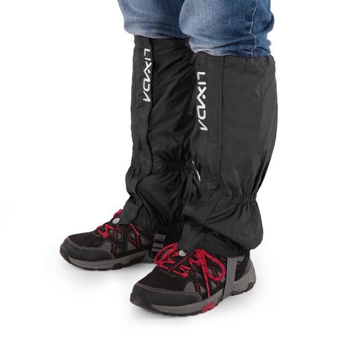 Black -Lixada – guêtre d'escalade de randonnée en plein air étanche, couvre chaussures enveloppés de protection en tissu unisexe