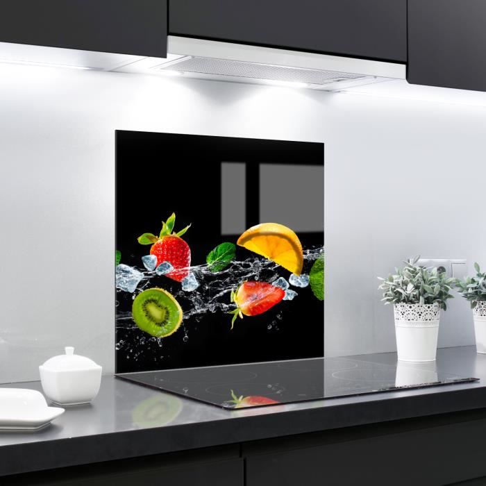 Panneaux imprimés de cuisine de crédence en verre verre trempé 60x65cm