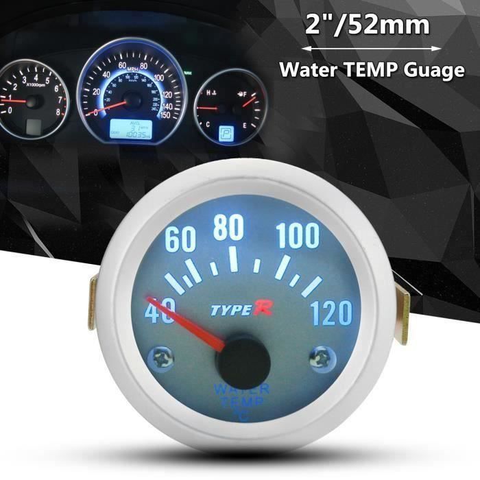 2 - 52mm Eau Temperature Gauge Jauge Compteur Vitesse Tableau Manometre Auto Moto Bo46007