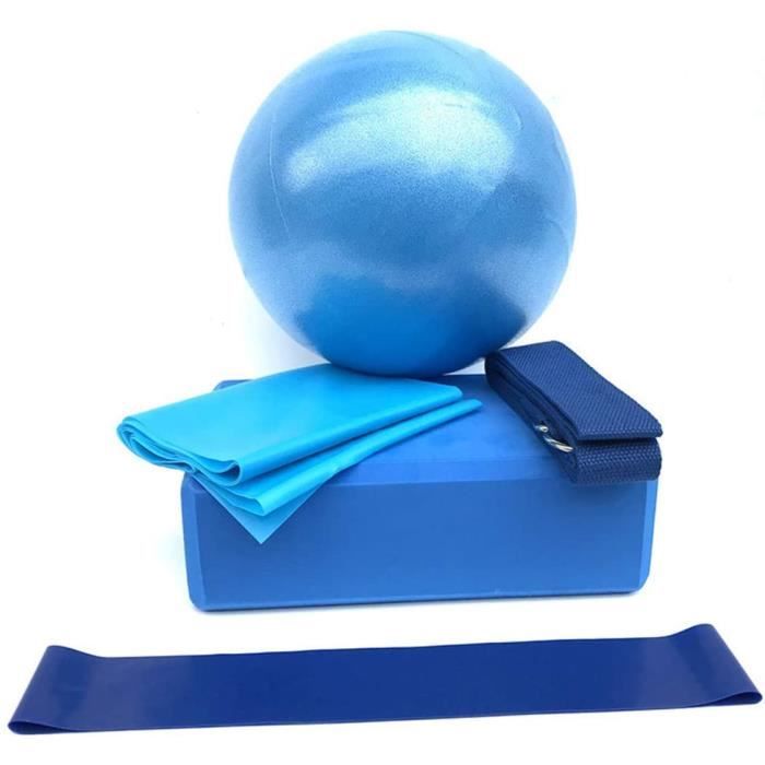 5pcs Bandes de Résistance Elastiques Musculation Fitness Kit, Boule de Yoga Résistance Boucle Boule d'exercice Sangle Ceinture bleu