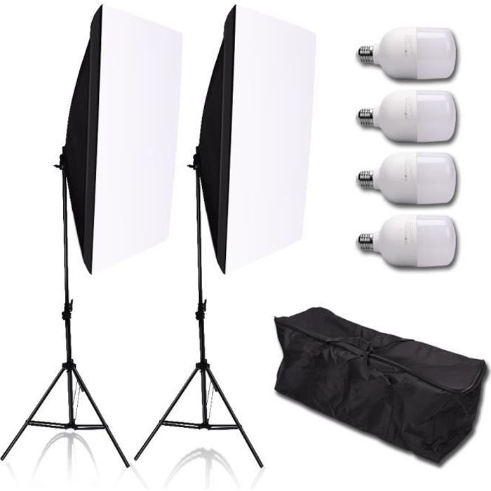 Studio de photographie 50 * 70cm Softbox Kit de support d'éclairage LED Système professionnel Kit d'équipement de studio photo