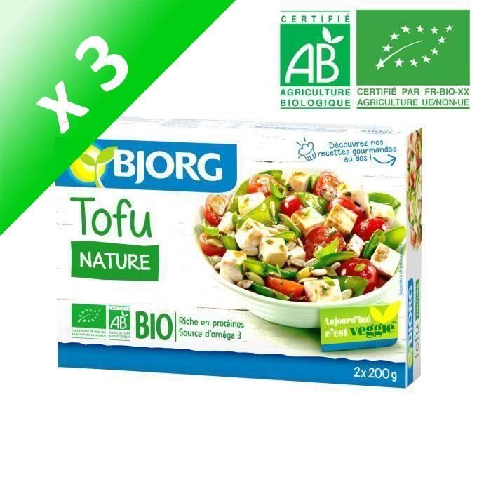 Lot de 2 x200g Tofu Nature Bio BJORG (Lot de 3)