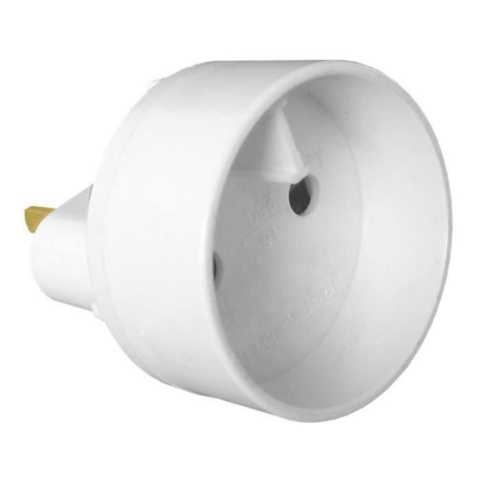 ZENITECH Adaptateur Euro vers USA blanc (Lot de 3)