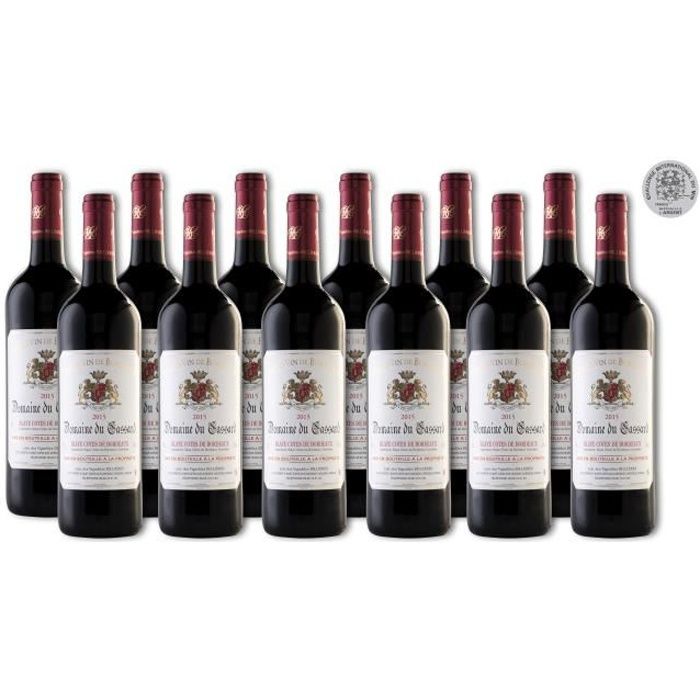 Lot de 12 Bouteilles - Vin Rouge Blaye Côtes de Bordeaux Domaine du Cassard - Cuvée Tradition- Médaille d'Argent