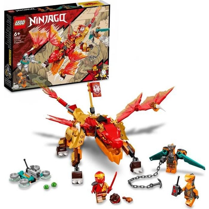 LEGO 71762 NINJAGO Le Dragon de Feu de Kai - Évolution, Jouet de Ninja, avec Figurines de Combattant, pour Garçons et Filles 6 Ans