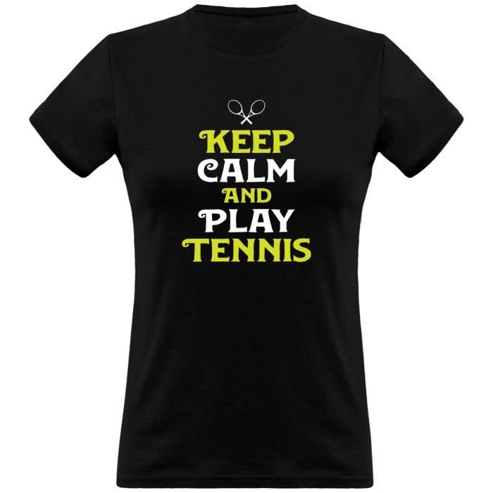 tee shirt femme humour - Cadeau imprimé en France - 100% coton, 185gr - keep calm and play