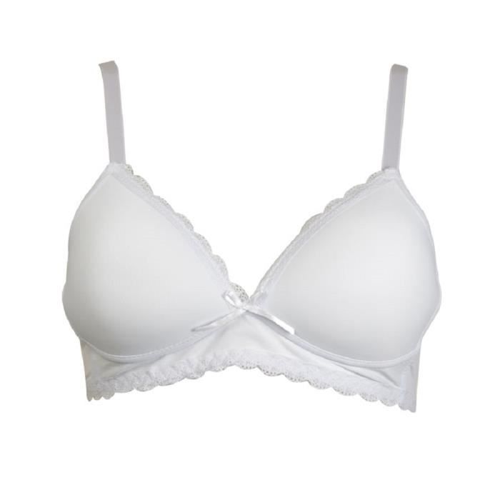 Soutien gorge blanc 95A lingerie femme petite taille poitrine menue