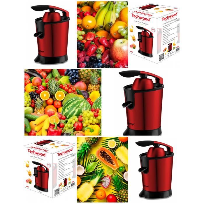 Presse-agrumes électrique ROUGE Bras articulé Design puissance 160W en acier inoxydable ROUGE