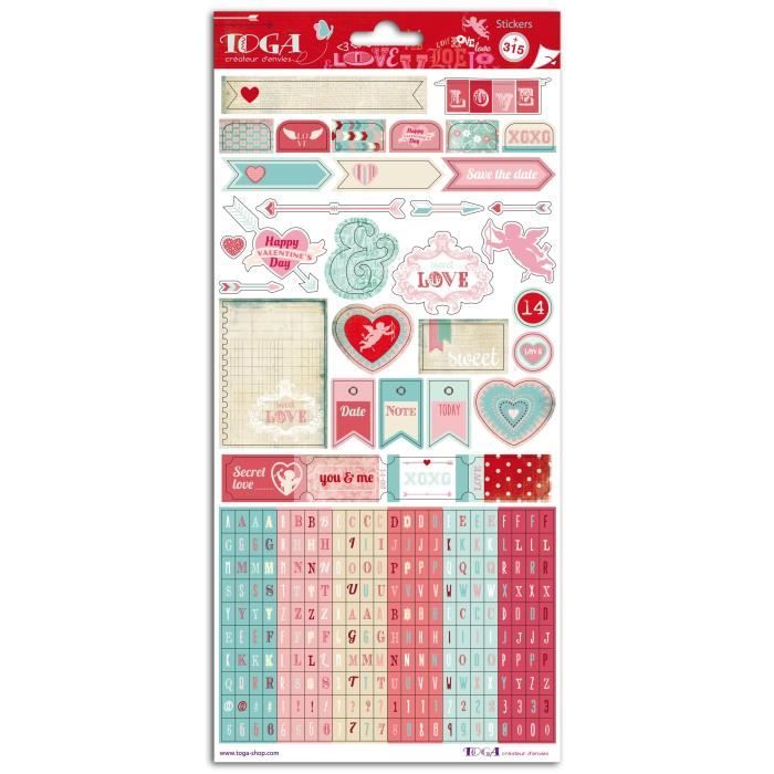 TOGA 2 Planches Stickers Fantaisie 15X30cm - A La Folie