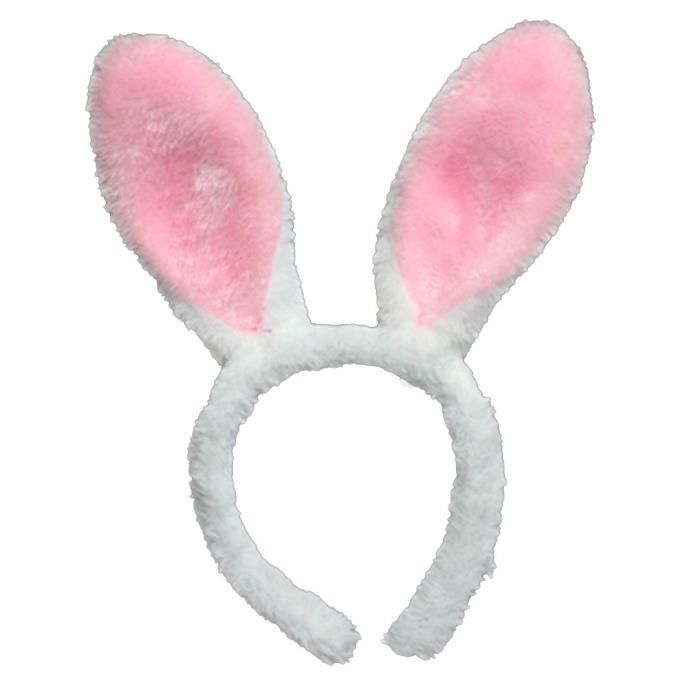 TRIXES Fuzzy White Easter Bunny Ears Headband TRIXES Bandeau avec Oreilles de Lapin de Pâques Blanc Fuzzy