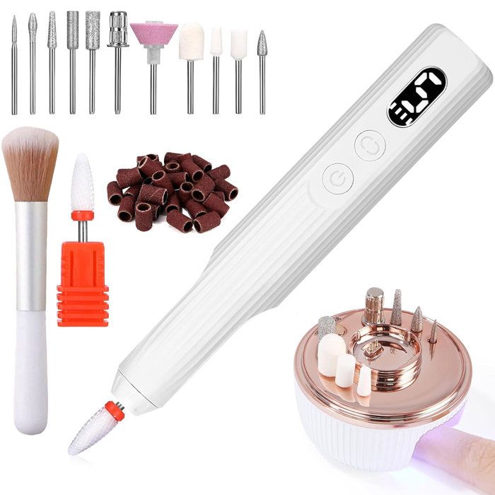 Ponceuse pour Ongles - YNKKVRE - Électrique - 18 000 tr/min - Portable - 12 Accessoires