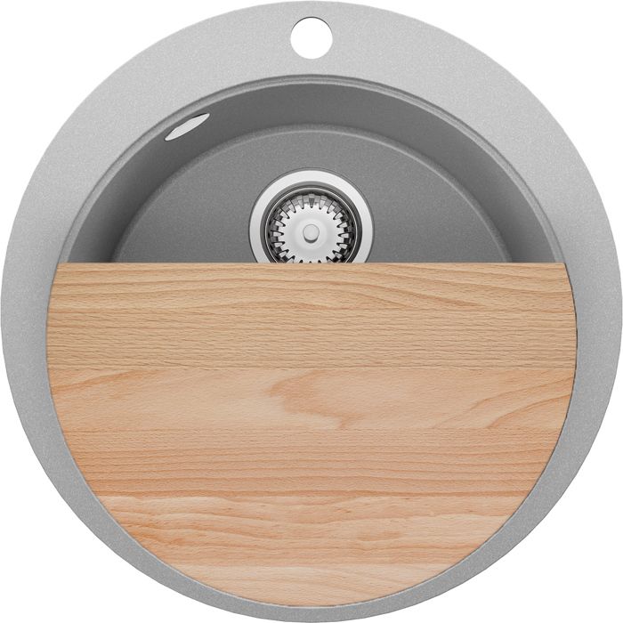 Bergström Évier , Gris, 50.5x50.5cm Rond - Leroy Merlin