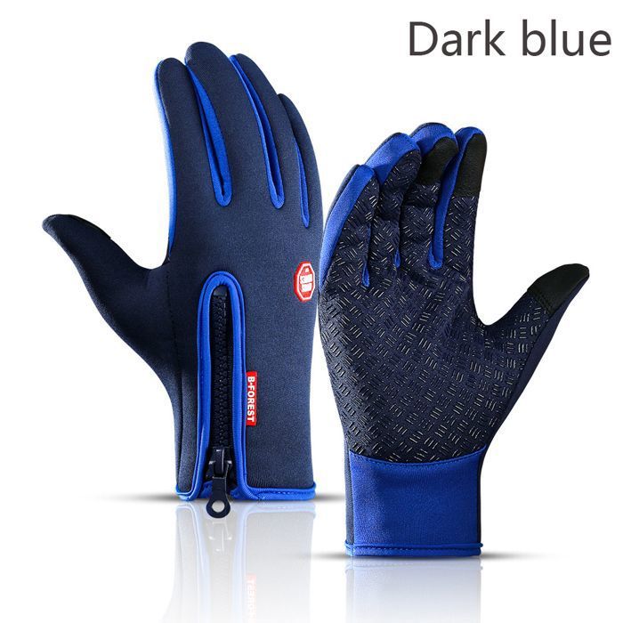 Gants imperméables à écran tactile pour hommes et femmes gants chauds randonnée ski pêche cyclisme Non-ALD hiver bleu