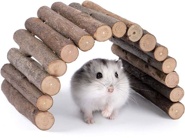 Comparer les prix de Pont en bois pour petits animaux (hamster cobaye gerbille) jouet à mâcher pour rongeurs adapté aux hamsters et hérissons