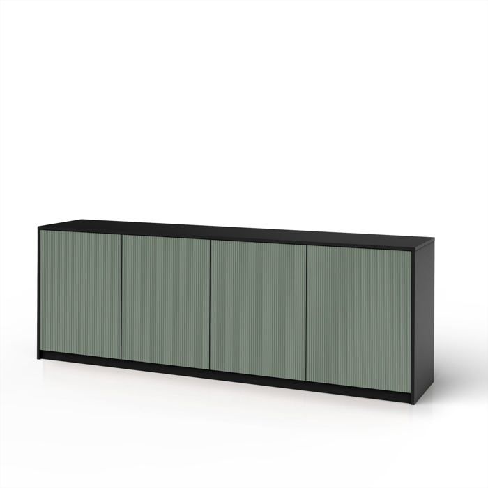 Buffet 4 portes BUDAPEST noir/vert sauge Buffet 4 portes BUDAPEST noir/vert sauge