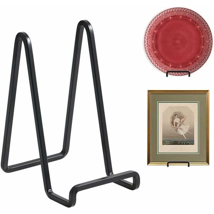 Lot De 3 Chevalets Porte-assiette Métal Noir DIDUDIDU - 6 Pouces - Neuf