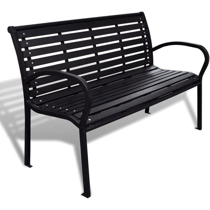 Set De 2 Pieds De Banc En Acier Noir Forme H - 77.5 Cm, Prêts à Poser, Neufs
