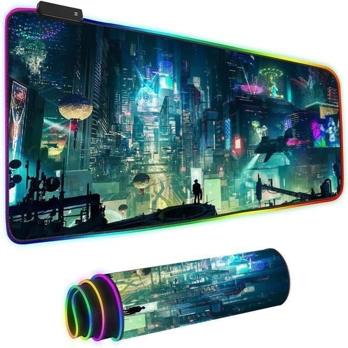 Tapis de Gaming RGB 10 Effets déclairage LED Antidérapant Résistant à lusure - vue 2