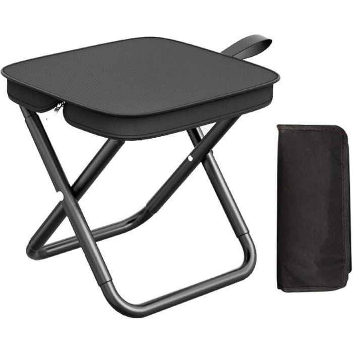 Tabouret Pliant Camping Tabouret Pliant Portable en Acier au Carbone Petit Camping Pliable avec Sac Transport Mini Tabouret de Ca