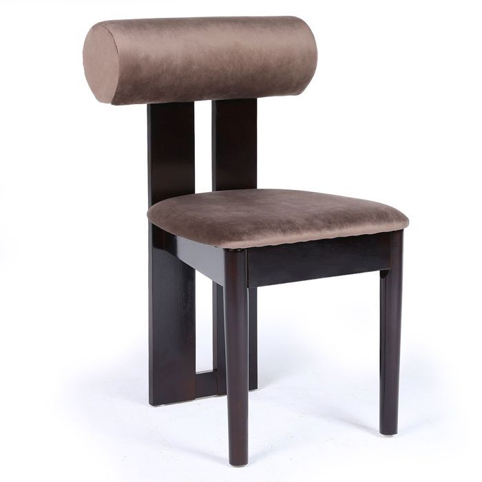 MENZZO Chaise de salle à manger style intemporel Tuboli Bois foncé et Velours Marron - Chaises Salle À Manger