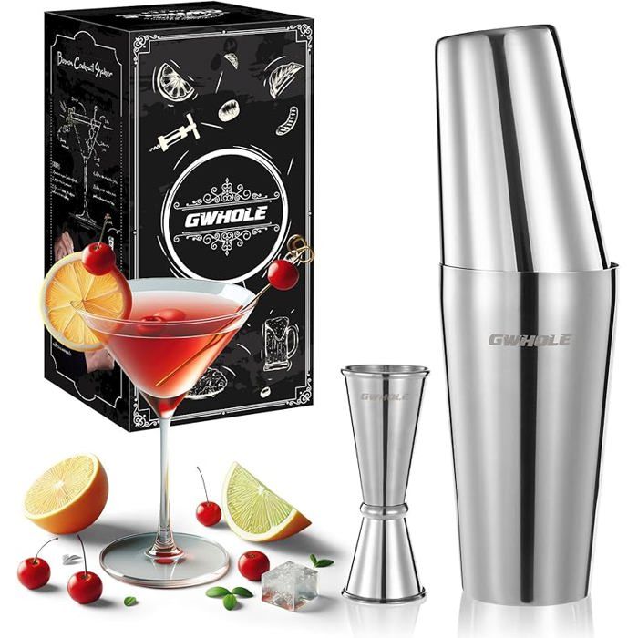 Shaker Cocktail Shaker Boston en Acier Inoxydable 750mL 500mL Kit