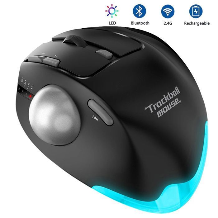Souris Trackball sans Fil Ergonomique Rechargeable (Neu und