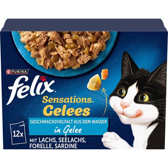Meilleurs prix pour Nourriture Humide pour Chat FELIX Sensations Gelées Mélange de Poisson 6 x 12 sachets 85 g