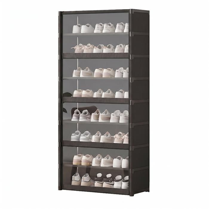 Armoire à chaussures - Simple - 8 étages - Anti-poussière - Porte transparente PET