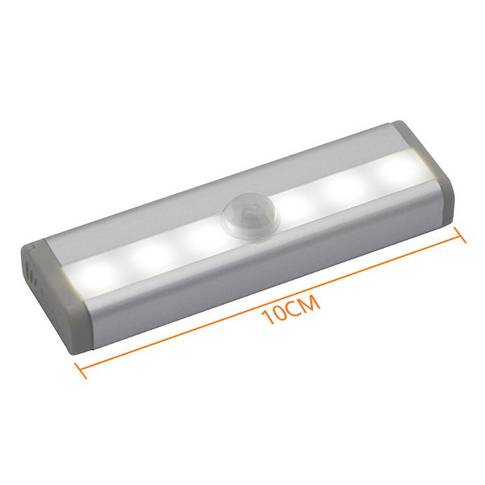 Lampe de chevet intelligente à détection de présence humaine (1 pièce) lampe de chevet lampe de meuble lampe à piles (6 LED) lam
