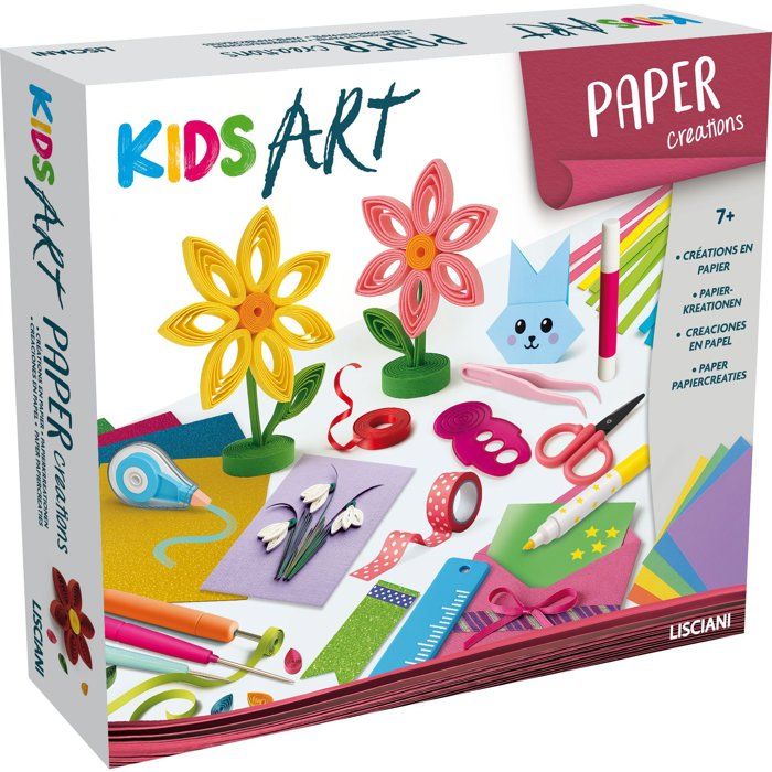 KIDS ART Stripe and Stripe - LISCIANIGIOCHI - Kit Créatif - Rubans & Paillettes - Effets Graphiques - Dès 7 ans