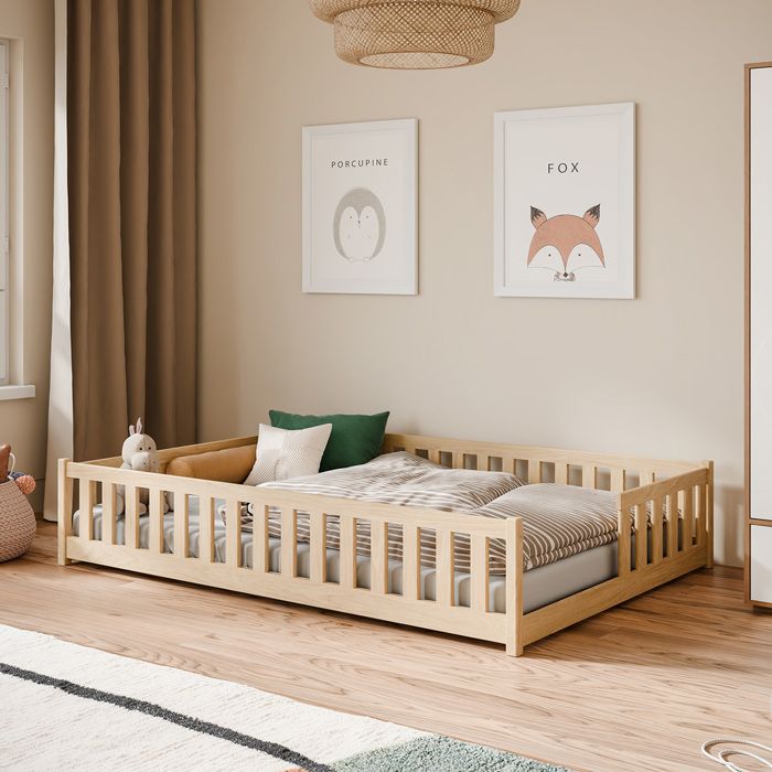 Lit au sol Petits-meubles - Théa - 208 x 147 x 45cm - Bois Lit au sol Petits-meubles - Théa - 208 x 147 x 45cm - Bois