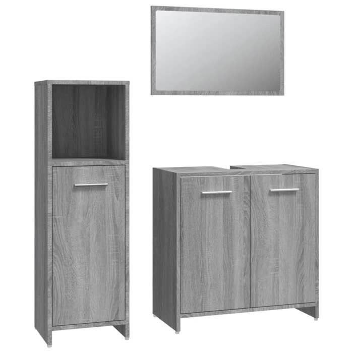 Ensemble de meubles de salle de bain - Cadre robust - ARMOIRE WC/SALLE DE BAIN COMPLETE - 3 pcs - Sonoma gris 60x33x61cm 938501 LH29