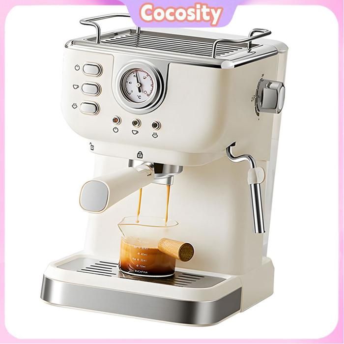 Cocosity machine à expresso Cafetière 1050W 15l grande capacité Semi-automatique electromenager cafetiere Prise UE beige