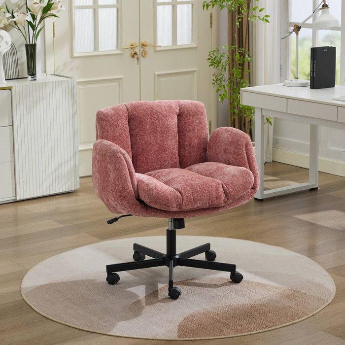 NuvlaGu - Fauteuil de bureau pivotant 360° et hauteur réglable avec accoudoirs - Pour la maison bureau et salon