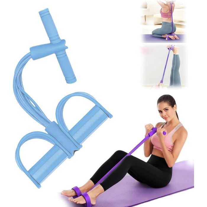 Bande de Résistance 6 Tubes avec Pédale – Poignées Antidérapantes pour Entraînement Complet à Domicile