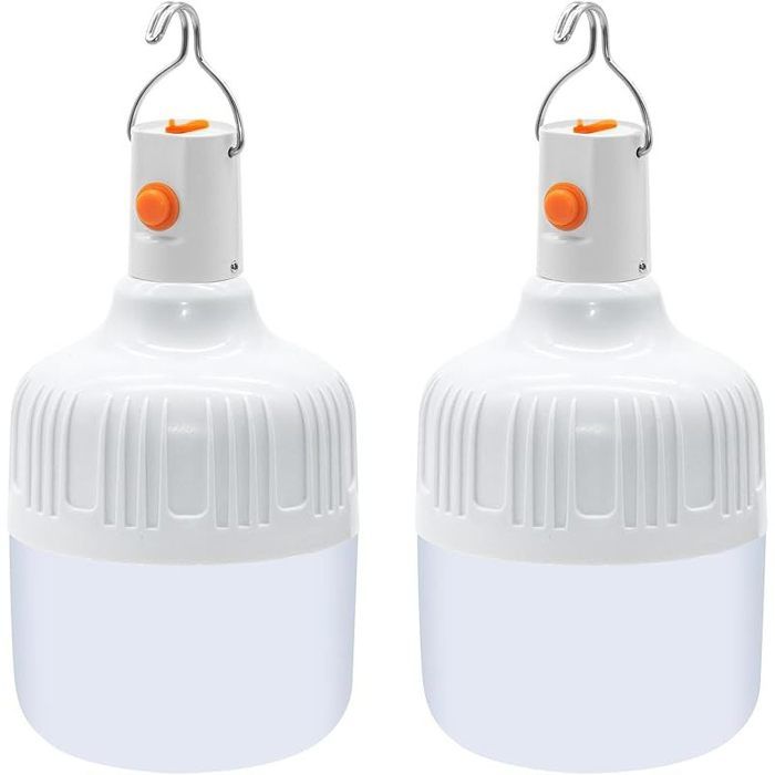 2 Pièces Lanterne Camping LED Lampe Camping USB Rechargeable Puissante 500 Lumens Lampe Exterieur 3 Modes Luminosité Portable