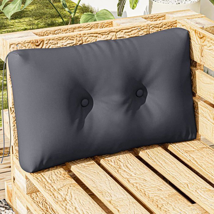 VERCART Coussin Lounge Mobilier Jardin Coussin de dossier 60 x 40 cm - Gris foncé -Imperméable VERCART Coussin Lounge Mobilier Jardin Coussin de dossier 60 x 40 cm - Gris foncé -Imperméable